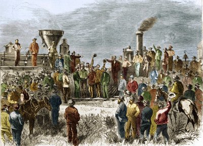 Achèvement du premier chemin de fer transcontinental le 10 mai - Unknown artist