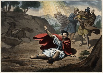 Conversion de Saint Paul. Vision du Christ sur le chemin de Damas, après laquelle Saint Paul se convertit au christianisme qu