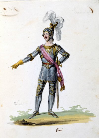 Costume pour le personnage de Tancrède dessiné par Gironi pour l