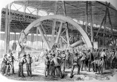 Grève du Creusot. Une conciliation des ouvriers dans les ateliers, au moment de la paie. XIXe siècle - Unknown artist