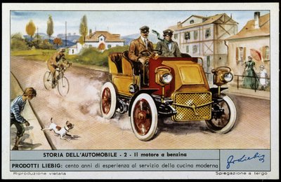 Daimler en 1897 : 4 cylindres, 4 temps, 20 ch. - Unknown artist