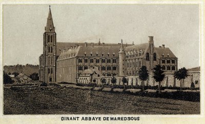 Dinant, Abbaye de Maredsous, Wallonie, Belgique. Chromolithographie de la fin du XIXe siècle - Unknown artist