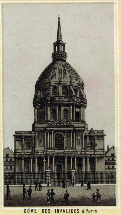 Dôme des Invalides à Paris. Chromolithographie de la fin du XIXe siècle - Unknown artist