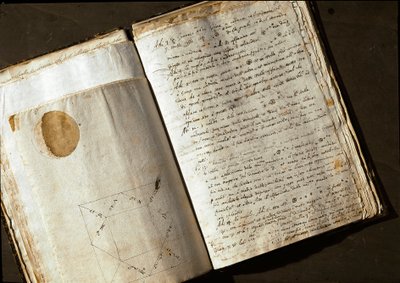 Double page de Medicea Sidera ou Pianeti Medicei, manuscrit de l