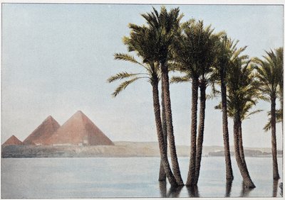 Égypte : la crue du Nil et les pyramides de Gizeh - Unknown artist