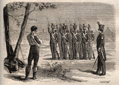 Exécution du colonel français Charles de Labédoyère (1786-1815) fusillé à Paris le 19 août - Unknown artist