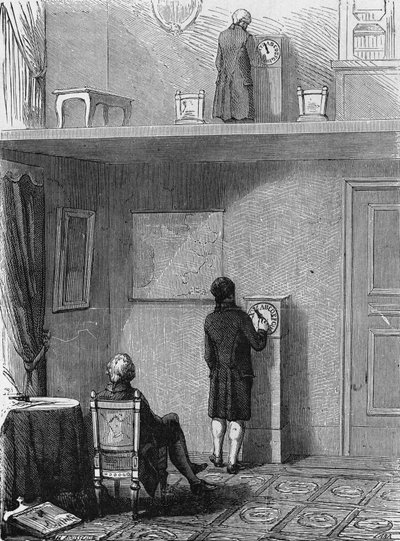 Expérience de télégraphie électronique menée par Jean Alexandre devant le préfet de Vienne. Dans 