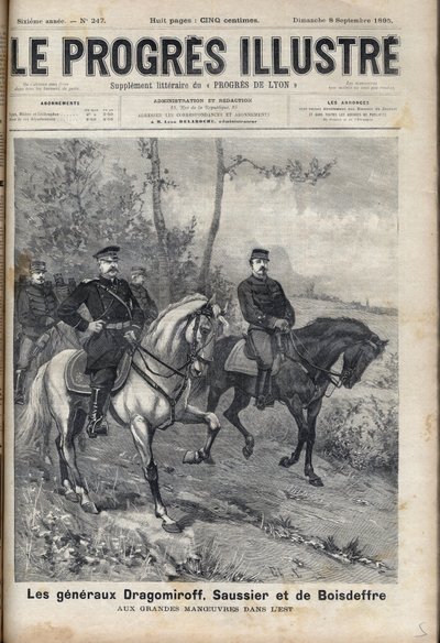 RELATIONS FRANCO-RUSSES - Général français Saussier et général russe Dragomirov Mikhaïl Ivanovitch Dragomirov (Michael Ivanovich Dragomiroff) (1830-1905) et Raoul François Charles Le Mouton de Boisdeffre lors des manœuvres de l