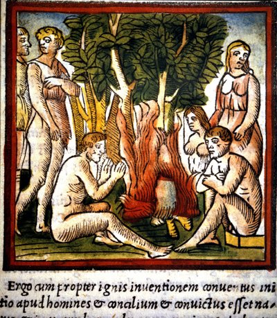 Feu et Primitifs - dans "De architectura" de Vitruve - Unknown artist