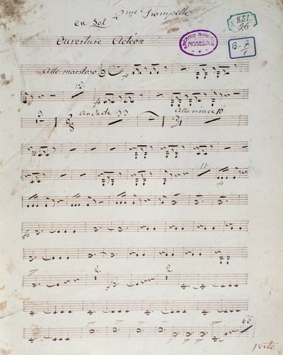 Première page de la partition musicale de l