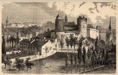 Fougères vue générale - Bretagne - gravure dans « PATRIE - DESCRIPTION PITTORESQUE DE LA FRANCE EN 6 VOLUMES » par Lucien Huard - fin XIXe siècle - Unknown artist