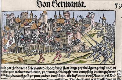 Frédéric Barberousse, empereur du Saint-Empire romain germanique, conquit et détruisit Milan en 1162. - Unknown artist