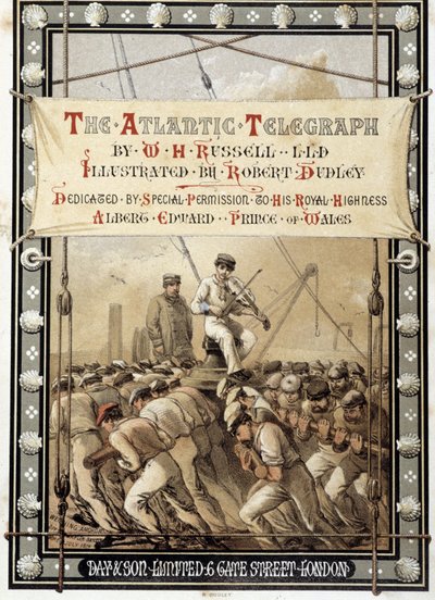 Frontispice du livre « Le télégraphe atlantique » par W. H. Russel, c. 1860 - Unknown artist