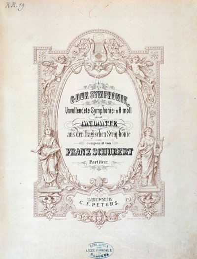 Frontispice de partition musicale de Symphonie inachevée par Franz Schubert - Unknown artist