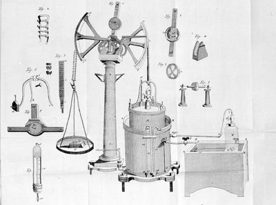 Gazomètre de Lavoisier - dans Opuscules physique et chimiques par Lavoisier - Unknown artist