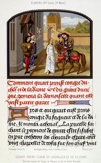 Girart prend congé du chevalier et de la dame - fac-similé d