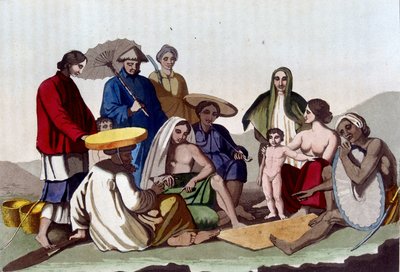 Groupe de Chinois. Bibliothèque des arts décoratifs de Paris Le costume ancien et moderne - Unknown artist