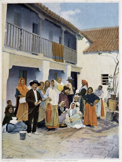 Groupe de gitans à Triana, faubourg de Séville - Unknown artist