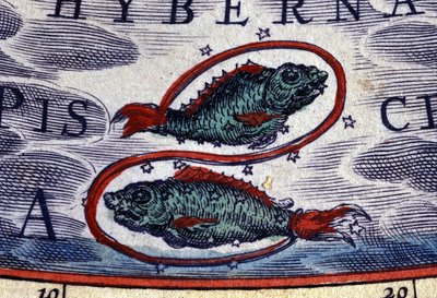 Horoscope : signe du zodiaque, Poissons. Gravure du 16ème siècle - Unknown artist
