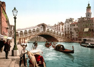 Illustration représentant le Grand Canal à Venise. Photochrome de la fin du 19ème siècle - Unknown artist