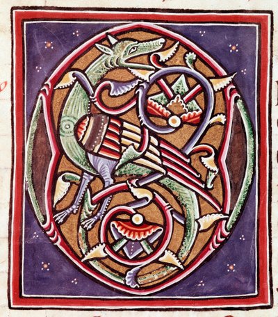 Lettre initiale avec créature imaginaire - Unknown artist