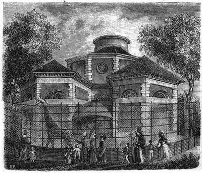 Jardin des Plantes à Paris en 1861 : rotonde des éléphants et des girafes - Unknown artist