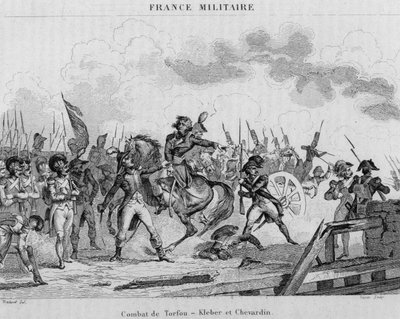 Troupes de Mayence dirigées par le général Kléber et le colonel Shevardin lors de la bataille de Torfou en Vendée - Unknown artist