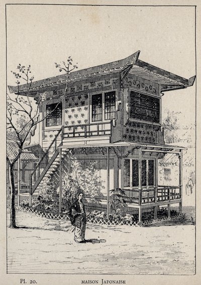 Maison Japonaise - gravure de 1889 dans « Histoire de l