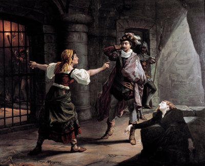 Manrico et Azucena sont emprisonnés dans le donjon du palais d