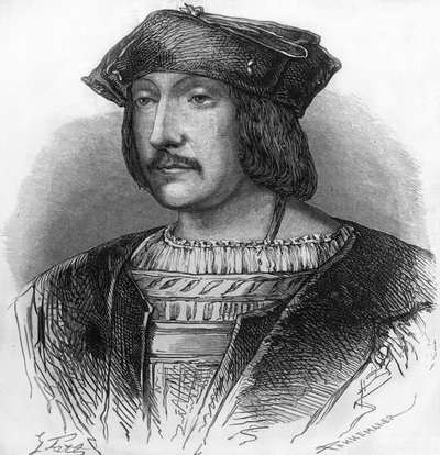 Monseigneur Lautrec (XVIe siècle), qui a causé la perte de la guerre française en Italie. Gravure du XIXe siècle - Unknown artist