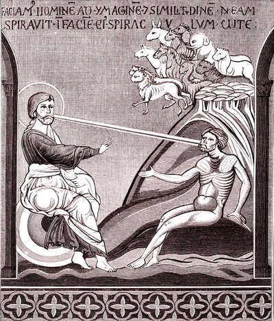 Mosaïque représentant la création de l