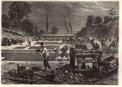 Moulage des briques - gravure dans 