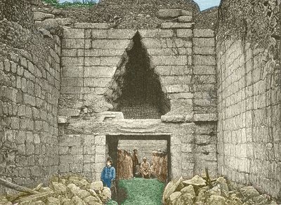 Mycènes, la porte des lions découverte par Schliemann - Unknown artist