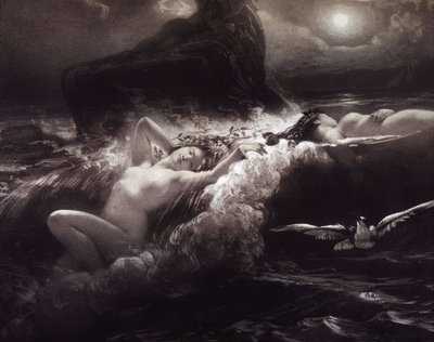 Nymphes - lithographie - Unknown artist