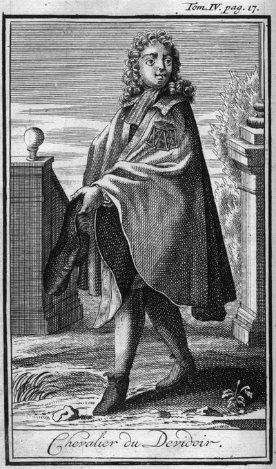 Ordres de chevalerie. Chevalier de Devidoir. Dans "Histoire des ordres militaires ou chevaliers, des milices séculières et régulières des deux sexes, qui ont été établies jusqu