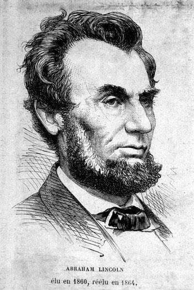Portrait du président américain Abraham Lincoln (1809 - 1865) - Unknown artist