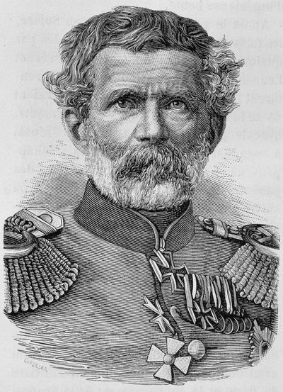 Portrait du Baron von Manteuffel. Gravure de la fin du XIXe siècle dans "Histoire de France" par H. Martin - Unknown artist