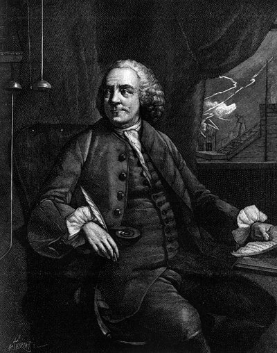 Portrait de Benjamin Franklin (1706-1790), philosophe, physicien et ambassadeur américain. (D