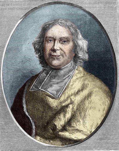 Portrait du cardinal Fleury (1653-1743). Gravure d