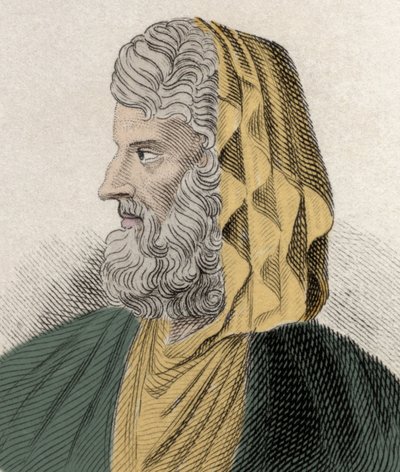 Portrait de Denys le Transfuge (ca. 330 av. J.-C. - ca. 250 av. J.-C.), philosophe stoïcien grec. Gravure du 19ème siècle - Unknown artist