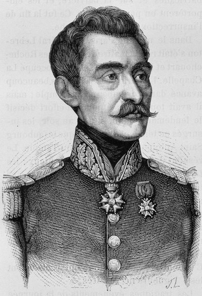 Portrait du général Bréa. Gravure de la fin du 19e siècle dans « Histoire de France » de H. Martin - Unknown artist
