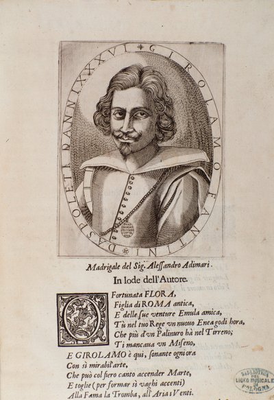 Portrait de Gerolamo Fantini (page de titre de sa Méthode pour apprendre à jouer de la trompette) - Unknown artist