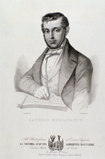 Portrait de Giuseppe Saverio Mercadante (1795-1870), compositeur italien - Unknown artist