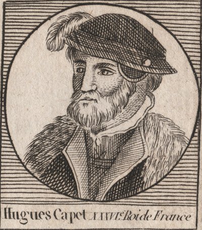 Portrait de Hugues I Capet (ca. 941-996), duc de France puis roi de France - Portrait de Hugues I Capet (c941-996), roi de France - gravure de « Instruction sur l