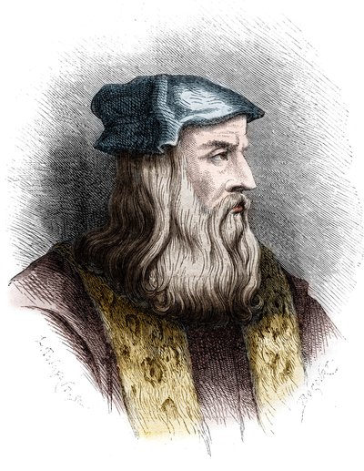 Portrait de Léonard de Vinci (Leonardo da Vinci) (1452-1519), peintre italien - Unknown artist
