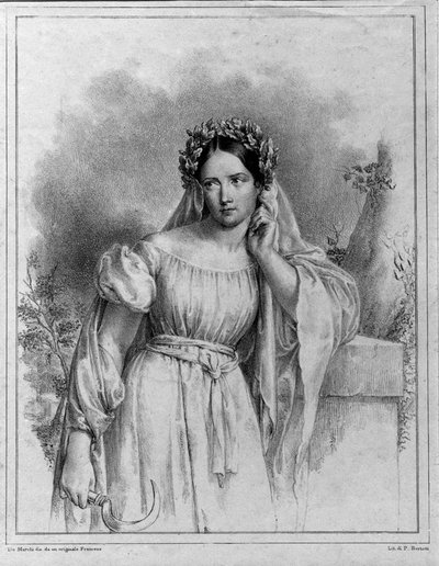 Portrait de Maria Garcia dite la Malibran, chanteuse dans « Norma » de Bellini - Unknown artist