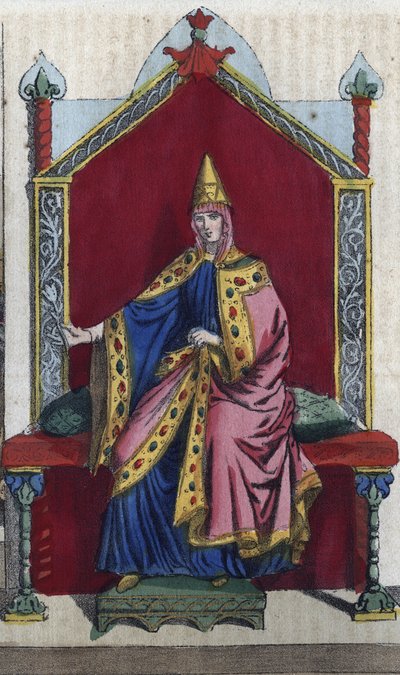 Portrait de Mathilde de Toscane également connue sous le nom de Mathilde de Canossa (1046 - 1115) noble italienne - gravure de « Usi e Costumi di Tutti i Popoli dell