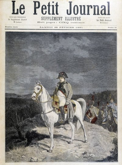 Portrait de Napoléon à cheval en 1814 - Unknown artist