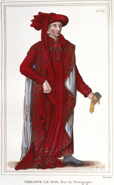 Portrait de Philippe III le Bon (1396-1467), Duc de Bourgogne gravure de 1830 - Unknown artist