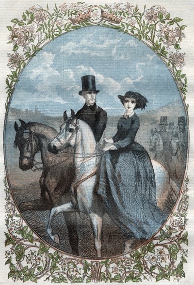 Portrait de Leurs Altesses Royales la princesse Victoria (1840-1901) (fille de la reine Victoria) et le prince héritier Frédéric-Guillaume de Prusse (1831-1888). Gravure de 1858 - Unknown artist